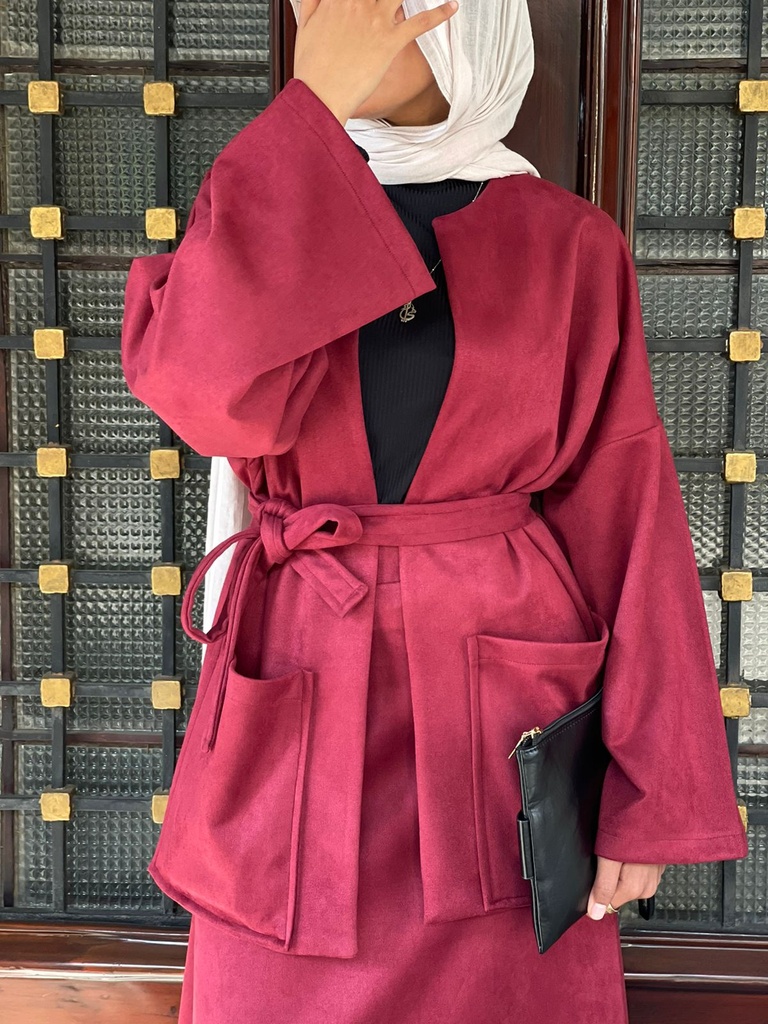 Hagag Malika Suede Jacket - Burgundy