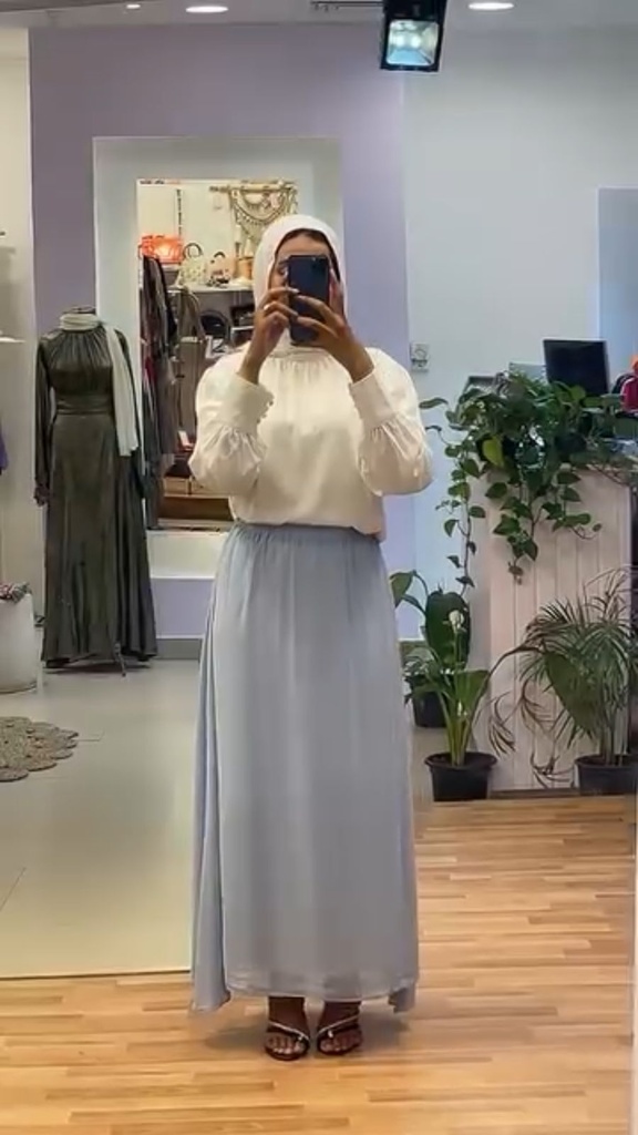 Hagag Rowena Chiffon Skirt -Baby Blue