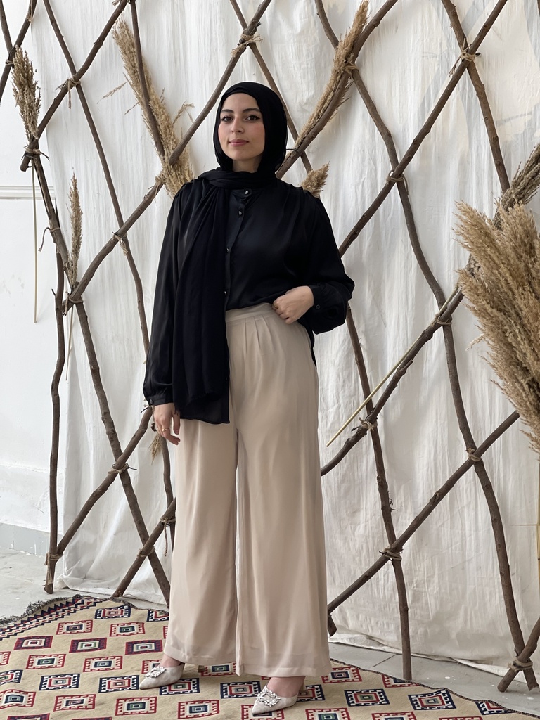 Hagag CHIFFON WIDE LEG PANTS