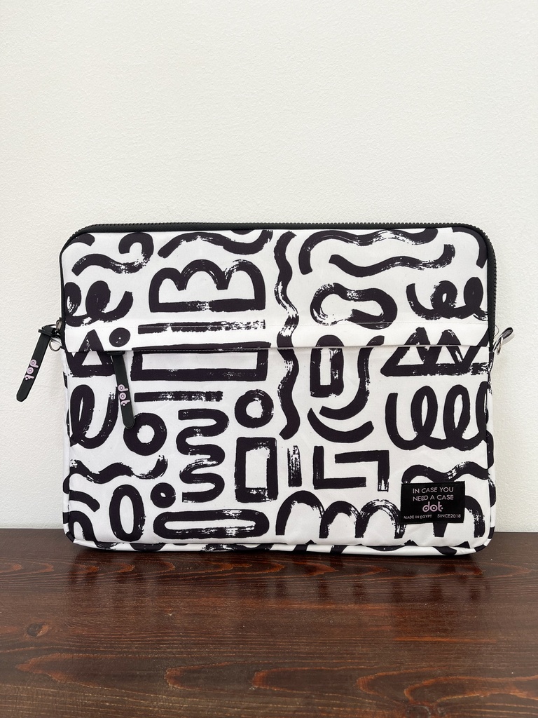 dot Abstract doodles in white 15.6 inch Laptop Sleeve