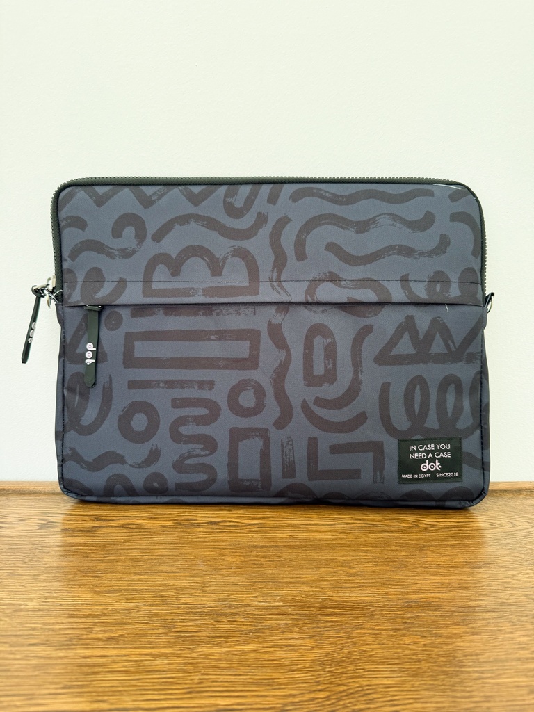dot Abstract doodles in charcoal grey 15.6 inch Laptop Sleeve
