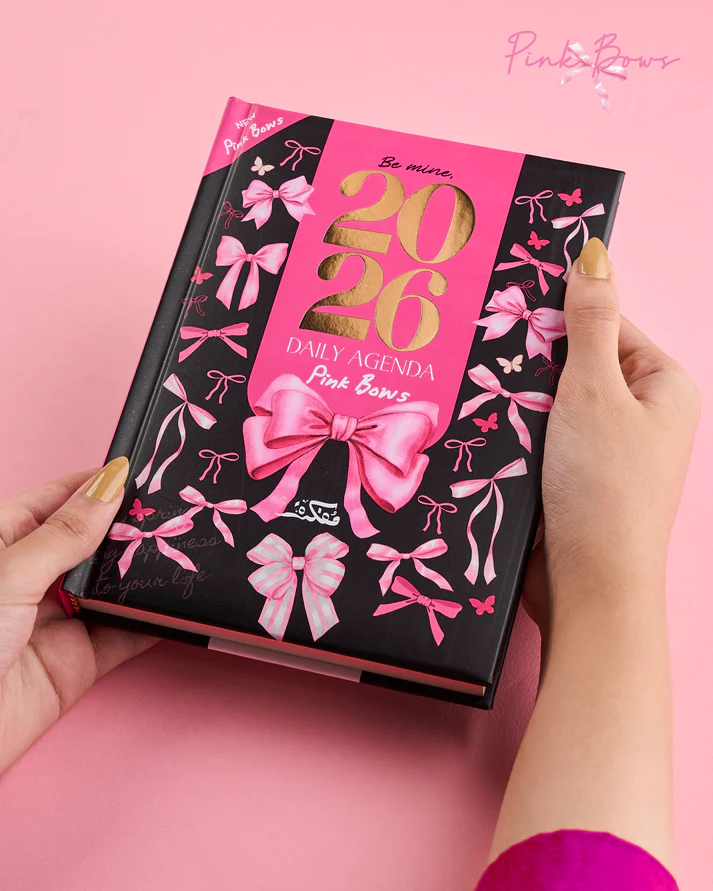 dot Pink Bows Daily Agenda 2026