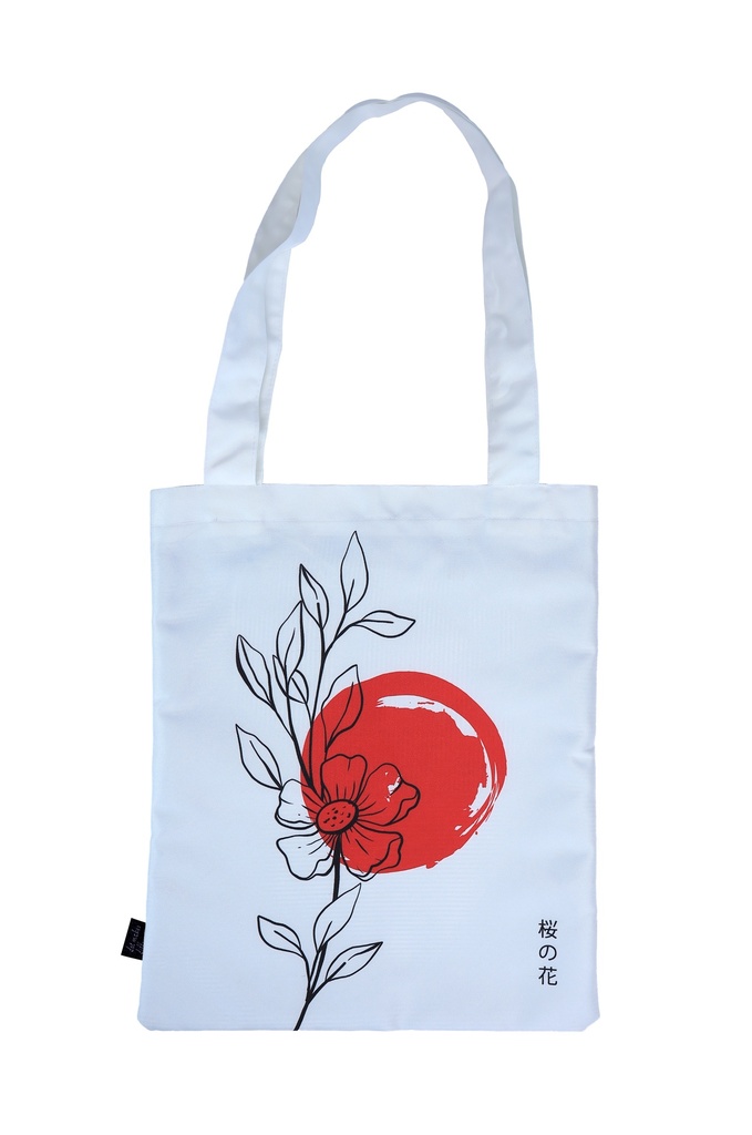 dot cherry blossom tote bag
