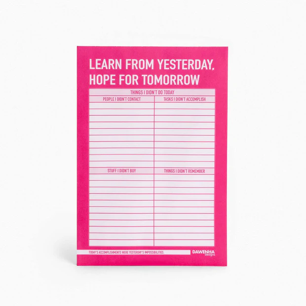 dot to-do english - learn from yesterday
