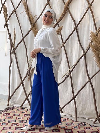 Hagag Maria Chiffon wide Leg Pants - Blue