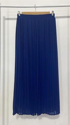 Hagag Plain Chiffon Pleated Skirt -Navy