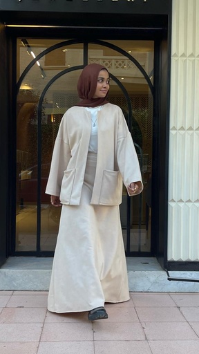 Hagag Malika Suede Skirt - Beige