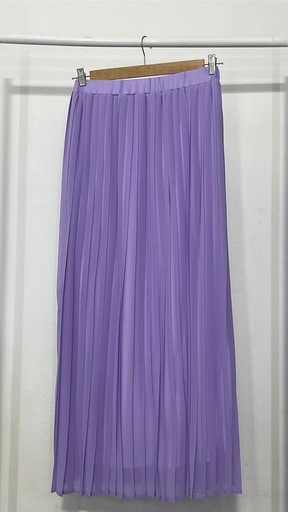 Hagag Plain Chiffon Pleated Skirt -Lilac
