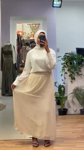 Hagag Rowena Chiffon Skirt - Beige