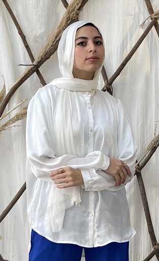 Hagag Aryam Satin Blouse - Offwhite