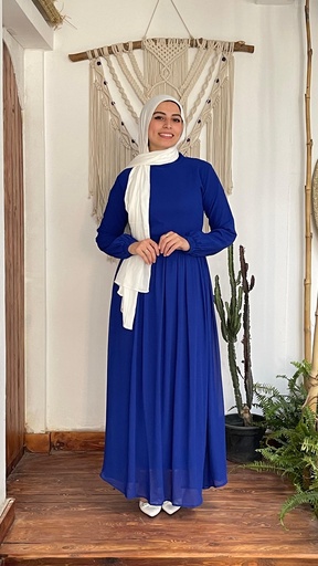 Hagag Flowy Dress -Blue