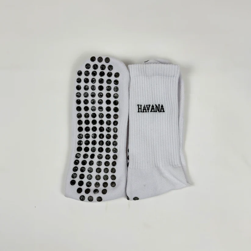 [4477] dot Silicone White Socks