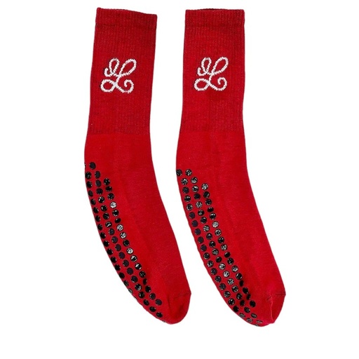 [4478] dot Silicone Red Socks