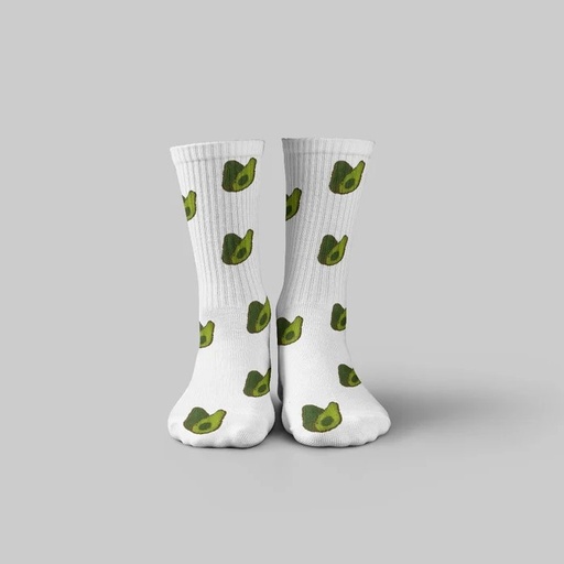 [4483] dot Avocado White Socks