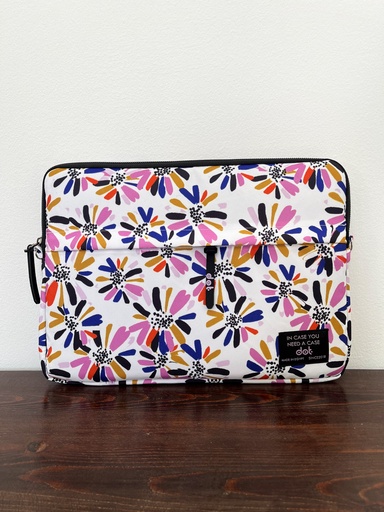 [4472] dot Wildflower in white 13 inch Laptop Sleeve