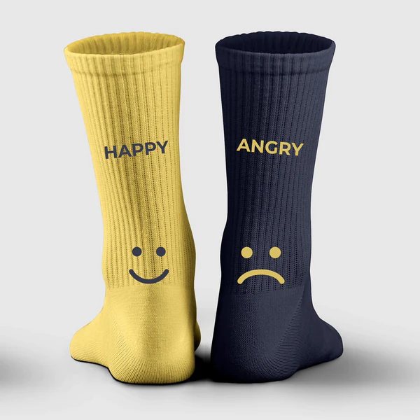[4495] dot Happy/Angry Socks