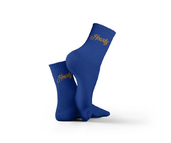[4955] dot Howdy Navy Socks