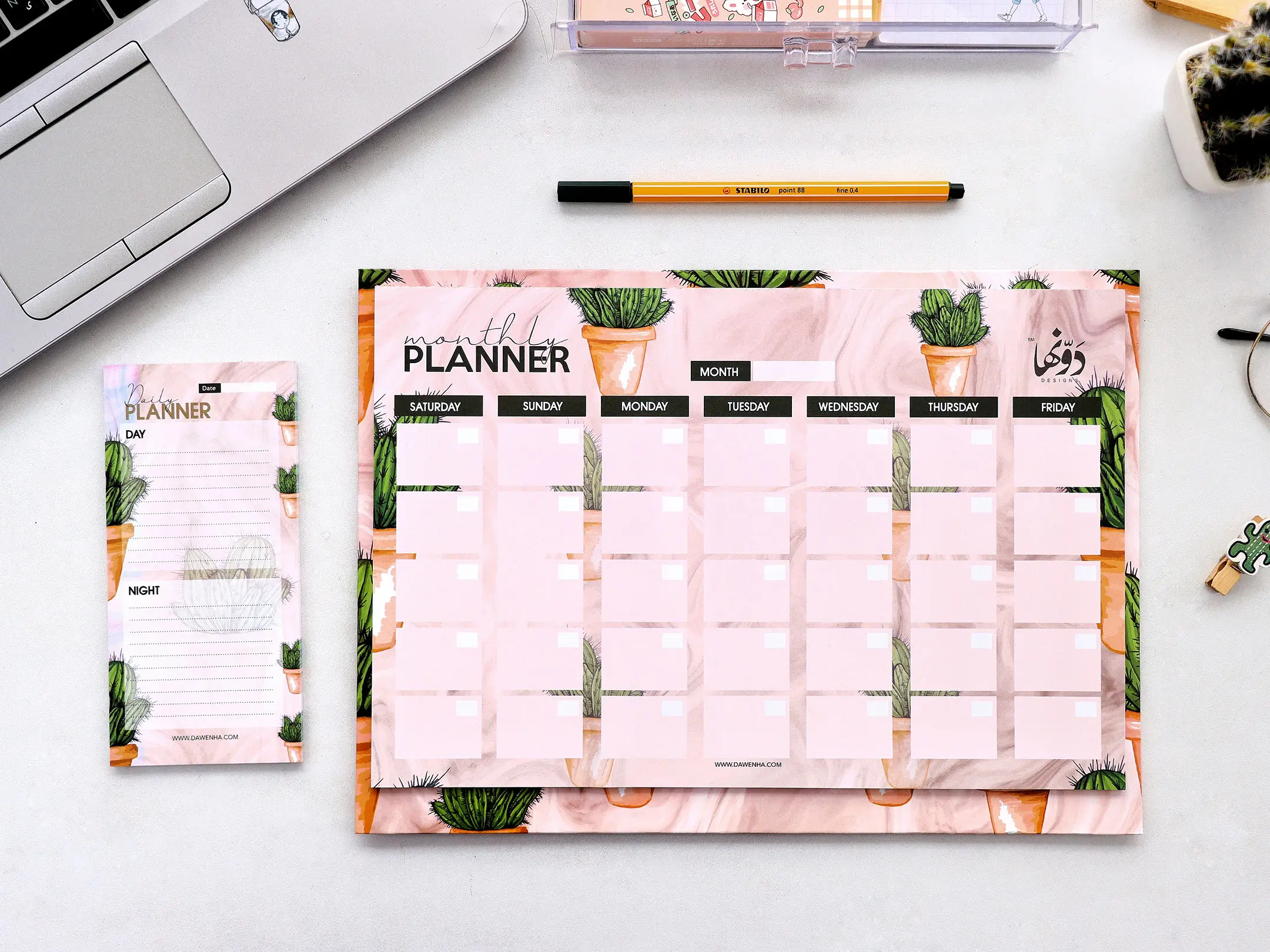 [2752] dot Desk Calander - cactus