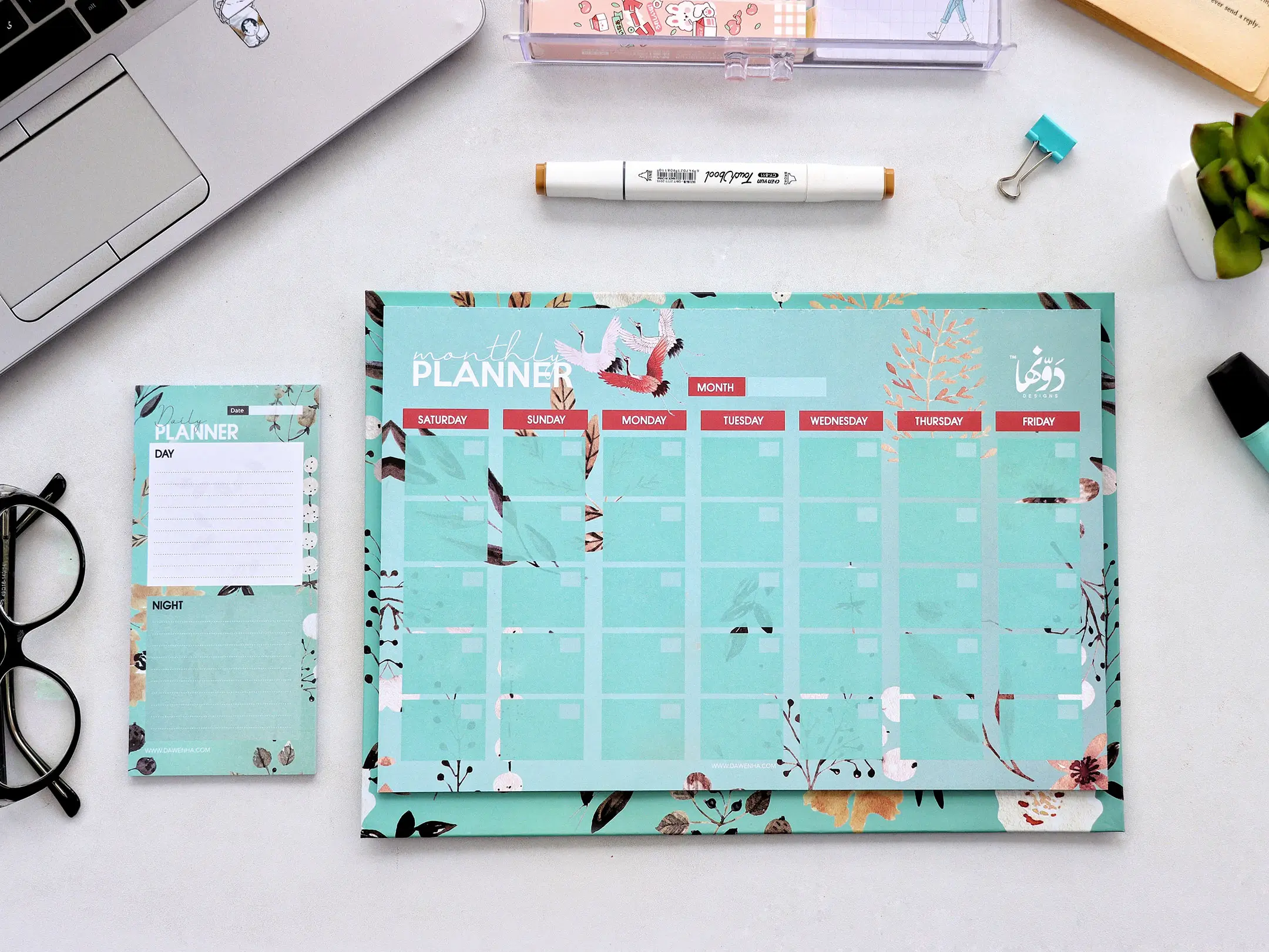 [2823] dot desk cleander - sky birds