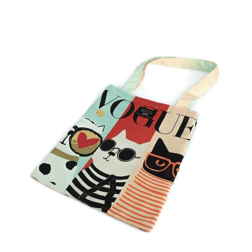 [3763] dot funny cat  tote bag