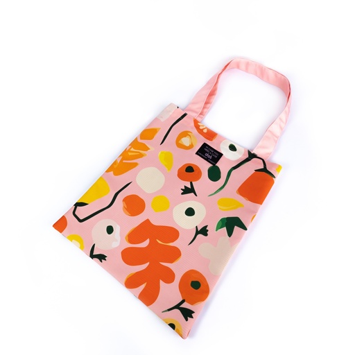 [3764] dot pink flower  tote bag