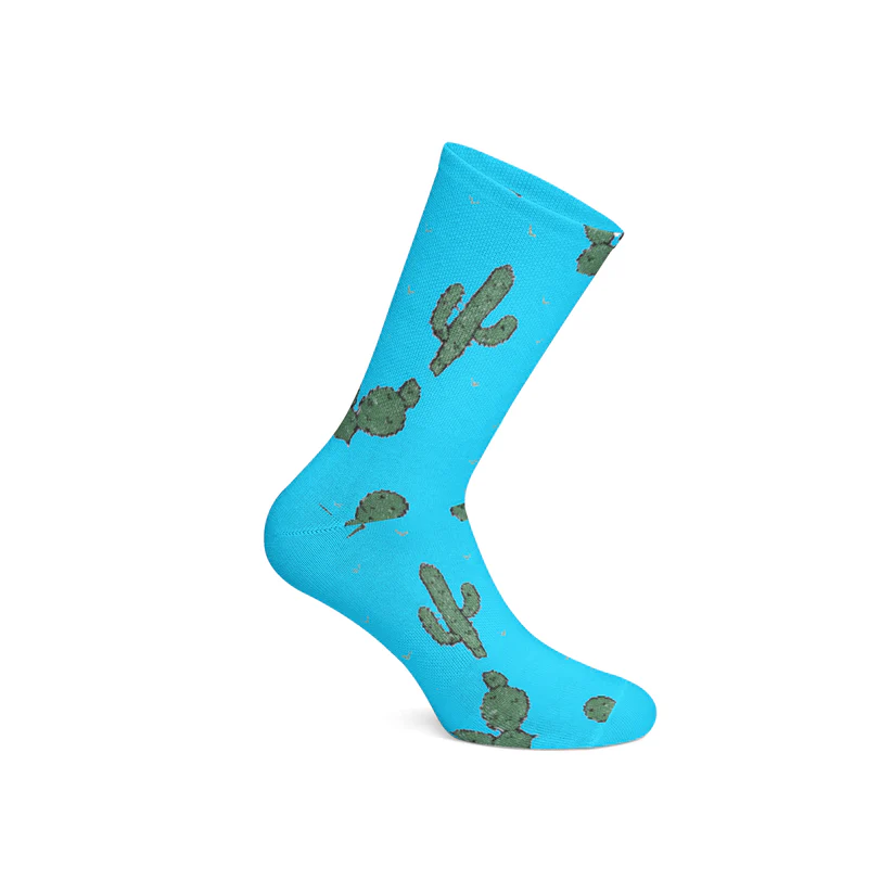 [4394] dot Cactus Blue Socks