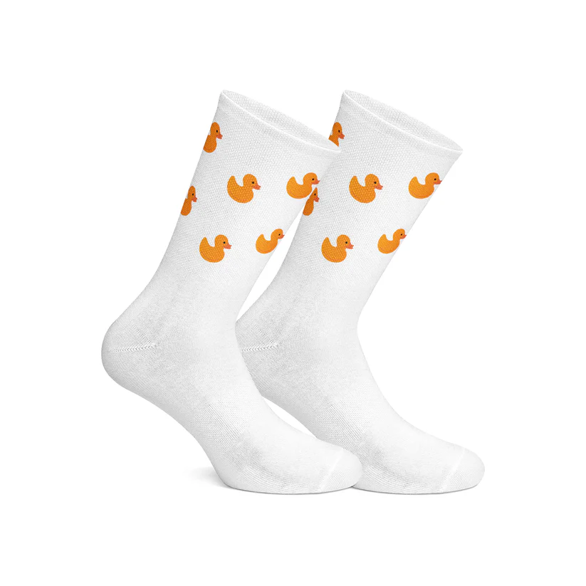 [4395] dot Duck white Socks