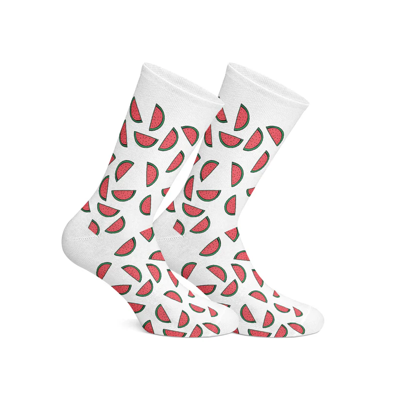 [4396] dot Watermelon White socks