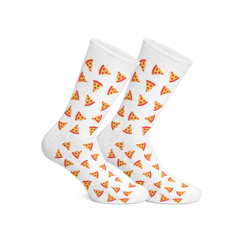 [4397] dot Pizza White socks