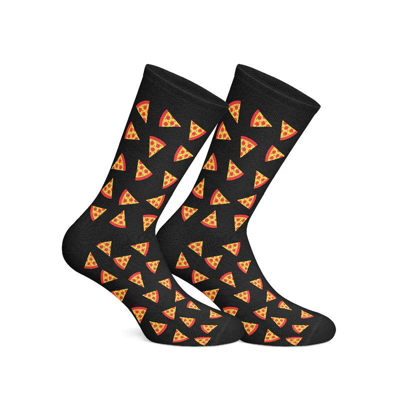 [4399] dot Pizza Black socks